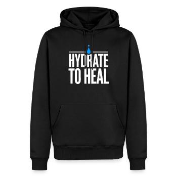 Hydration and Wellness Journey: Stay Hydrated and - Männer Premium Bio Hoodie - Schwarz - Vorne - Nico (187cm)