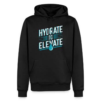 Hydration and Wellness Journey: Stay Hydrated and - Männer Premium Bio Hoodie - Schwarz - Vorne - Nico (187cm)