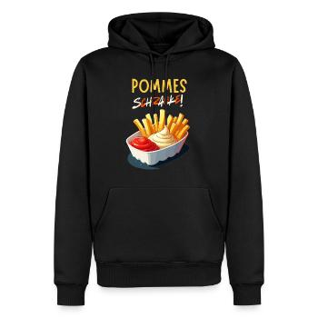 Pommes Schranke Ruhrgebiet Imbiss Wochenende Party - Männer Premium Bio Hoodie - Schwarz - Vorne - Nico (187cm)
