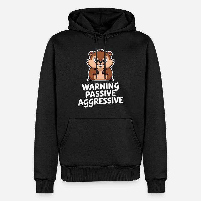 Attention : Rongeur passif-agressif - Sweat à capuche Premium bio Homme - noir