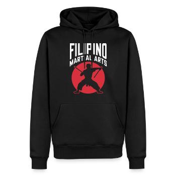 Arts Martiaux philippins Arnis Silhouette Design - Sweat à capuche Premium bio Homme - noir - Devant - Nico (187cm)