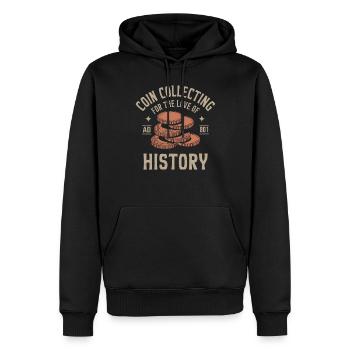 Numismatik Liebe Zur Geschichte Münzsammlung - Männer Premium Bio Hoodie - Schwarz - Vorne - Nico (187cm)