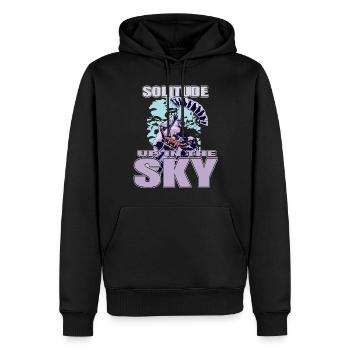 Solitude dans le ciel – Parapente - Sweat à capuche Premium bio Homme - noir - Devant - Nico (187cm)