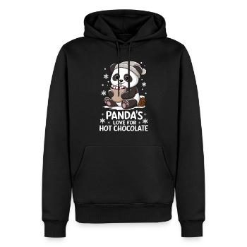 Pandas Liebe Für Heiße Schokolade - Männer Premium Bio Hoodie - Schwarz - Vorne - Nico (187cm)