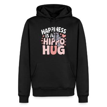 Adorable bébé hippopotame oeuvre pour les amateurs d’hippopotames - Sweat à capuche Premium bio Homme - noir - Devant - Nico (187cm)