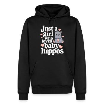 Adorable bébé hippopotame oeuvre pour les amateurs d’hippopotames - Sweat à capuche Premium bio Homme - noir - Devant - Nico (187cm)