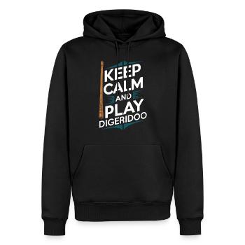 Didgeridoo Player Embracing Aboriginal Instrument - Männer Premium Bio Hoodie - Schwarz - Vorne - Nico (187cm)