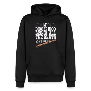 Didgeridoo Player Embracing Aboriginal Instrument - Männer Premium Bio Hoodie - Schwarz - Vorne - Nico (187cm)