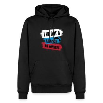 Solitude Up in the Sky – Paragliding - Männer Premium Bio Hoodie - Schwarz - Vorne - Nico (187cm)