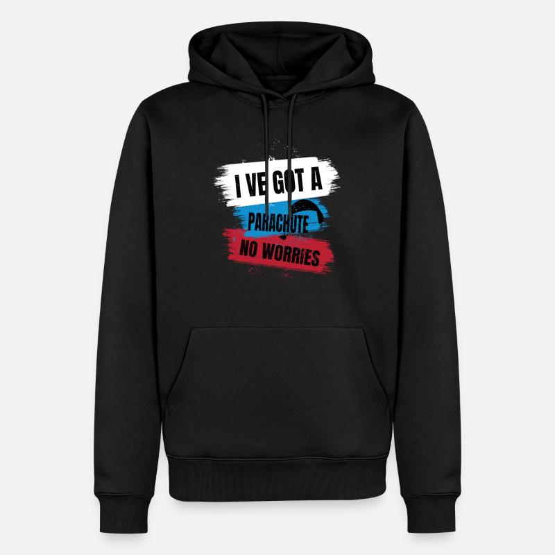 Solitude dans le ciel – Parapente - Sweat à capuche Premium bio Homme - noir
