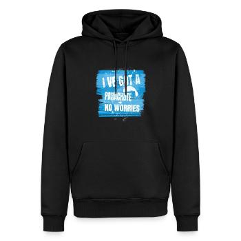 I've Got a Parachute – No Worries - Männer Premium Bio Hoodie - Schwarz - Vorne - Nico (187cm)