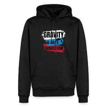Gravity Is Just a Suggestion – Paragliding - Men’s Premium Organic Hoodie - black - Front - Nico (187cm)