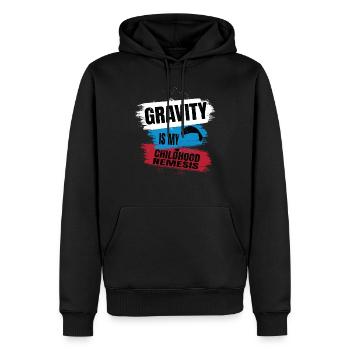 La gravité est mon ennemi juré d’enfance – Le plaisir du parapente - Sweat à capuche Premium bio Homme - noir - Devant - Nico (187cm)
