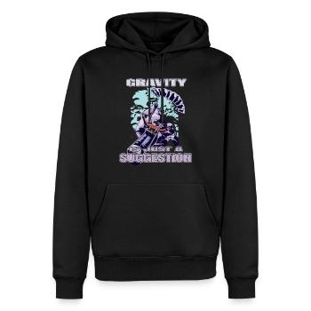 Gravity Is Just a Suggestion – Paragliding - Men’s Premium Organic Hoodie - black - Front - Nico (187cm)