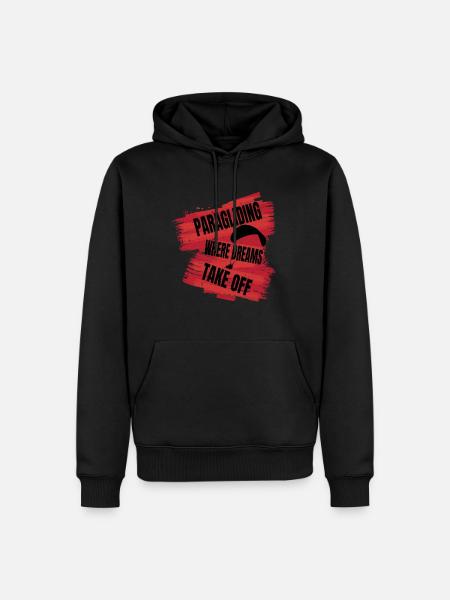 Paragliding – Where Dreams Take Off - Men’s Premium Organic Hoodie - black