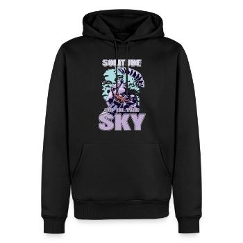 Solitude dans le ciel – Parapente - Sweat à capuche Premium bio Homme - noir - Devant - Nico (187cm)