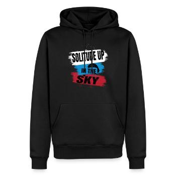 Solitude dans le ciel – Parapente - Sweat à capuche Premium bio Homme - noir - Devant - Nico (187cm)