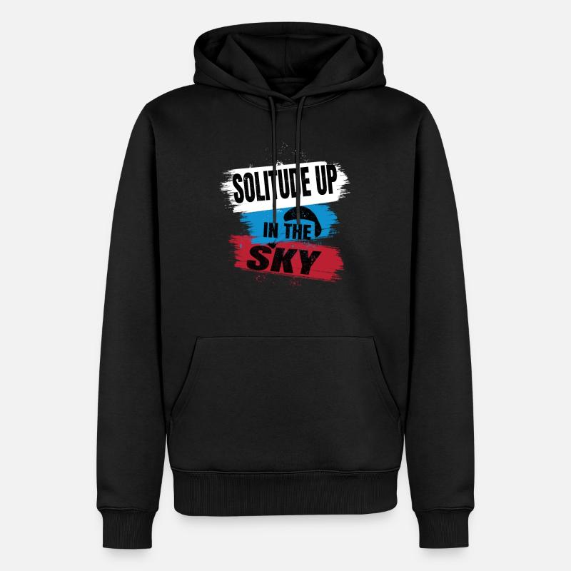 Solitude dans le ciel – Parapente - Sweat à capuche Premium bio Homme - noir