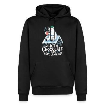 Heiße Schokolade Ist Meine Liebessprache Bär - Männer Premium Bio Hoodie - Schwarz - Vorne - Nico (187cm)