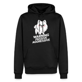 Caution Passive Aggressive Cute Dog - Men’s Premium Organic Hoodie - black - Front - Nico (187cm)