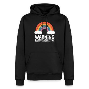 Avertissement passif agressif arc-en-ciel illustration - Sweat à capuche Premium bio Homme - noir - Devant - Nico (187cm)