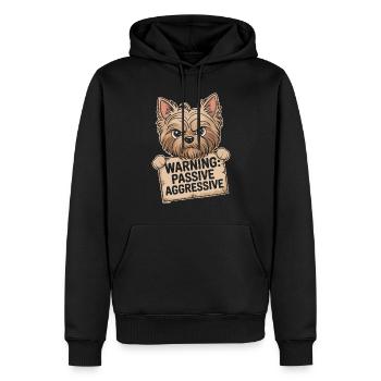 Warnung: Passiv Aggressiv Yorkshire Terrier - Männer Premium Bio Hoodie - Schwarz - Vorne - Nico (187cm)