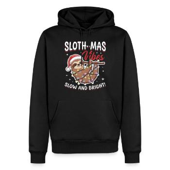 Sloth Christmas Animal Sloth-mas vibes - Männer Premium Bio Hoodie - Schwarz - Vorne - Nico (187cm)