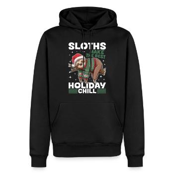 Sloth Christmas Animal Sloths make the best - Männer Premium Bio Hoodie - Schwarz - Vorne - Nico (187cm)