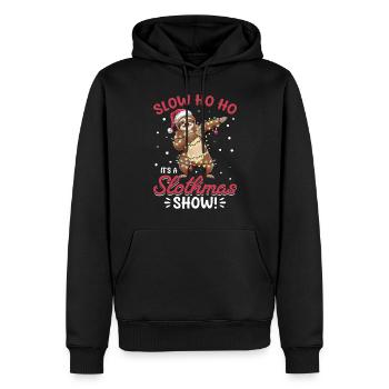 Sloth Christmas Animal Slow ho ho, it - Männer Premium Bio Hoodie - Schwarz - Vorne - Nico (187cm)