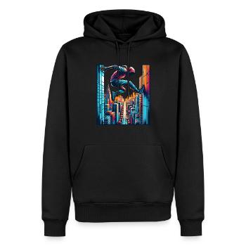 Parkour - Männer Premium Bio Hoodie - Schwarz - Vorne - Nico (187cm)