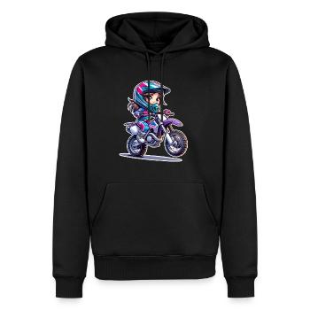 Motocross Femmes Filles Fille - Sweat à capuche Premium bio Homme - noir - Devant - Nico (187cm)