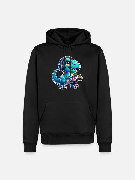 Gaming Dinosaur T Rex - Men’s Premium Organic Hoodie - black