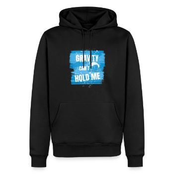 Gravity Can’t Hold Me – Puissance du parapente - Sweat à capuche Premium bio Homme - noir - Devant - Nico (187cm)
