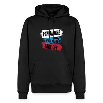 Paragliding – Where Dreams Take Off - Men’s Premium Organic Hoodie - black - Front - Nico (187cm)