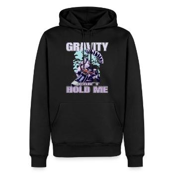 Gravity Can't Hold Me – Paragliding Design - Men’s Premium Organic Hoodie - black - Front - Nico (187cm)