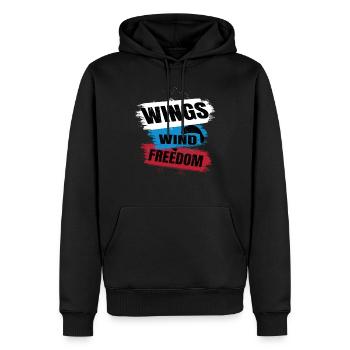 Wings Wind Freedom – Paragliding Design - Men’s Premium Organic Hoodie - black - Front - Nico (187cm)