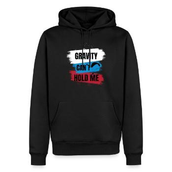 Gravity Can't Hold Me – Paragliding Design - Men’s Premium Organic Hoodie - black - Front - Nico (187cm)