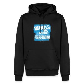 Wings Wind Freedom – Paragliding Design - Men’s Premium Organic Hoodie - black - Front - Nico (187cm)