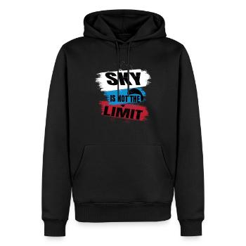 Le ciel n’est pas la limite – Conception du parapente - Sweat à capuche Premium bio Homme - noir - Devant - Nico (187cm)