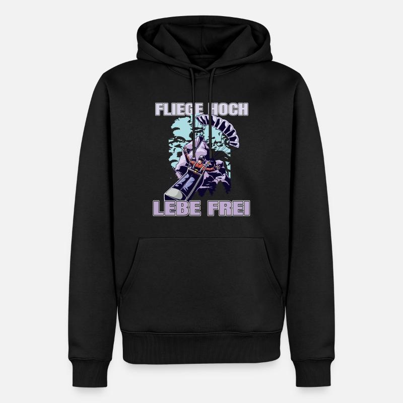 Volez haut, vivez en liberté - Sweat à capuche Premium bio Homme - noir