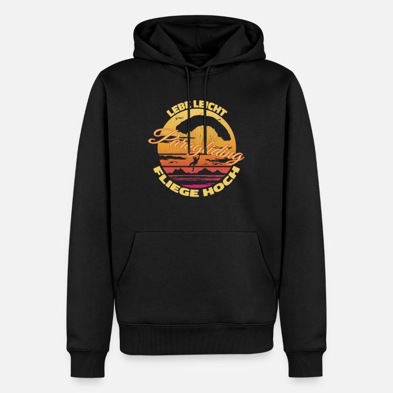 Lebe leicht, fliege hoch - Männer Premium Bio Hoodie - Schwarz