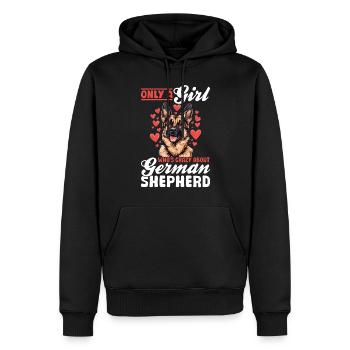 German Shepherd Dog Breed Only a Girl who - Männer Premium Bio Hoodie - Schwarz - Vorne - Nico (187cm)