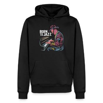 Born To Jazz: Masterful Piano Art - Men’s Premium Organic Hoodie - black - Front - Nico (187cm)