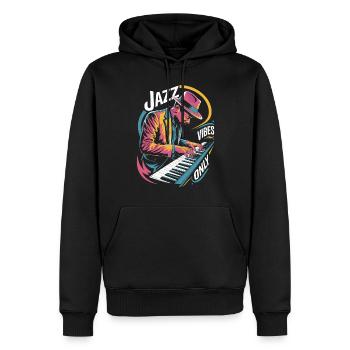 Jazz Vibes Seulement Musicien Piano Art - Sweat à capuche Premium bio Homme - noir - Devant - Nico (187cm)
