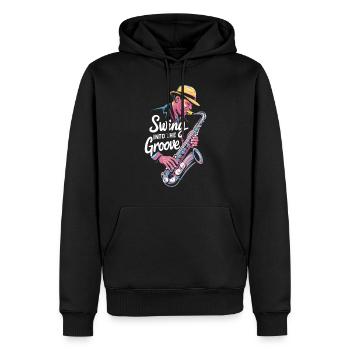 Swing Into The Groove Jazz Saxophon - Männer Premium Bio Hoodie - Schwarz - Vorne - Nico (187cm)