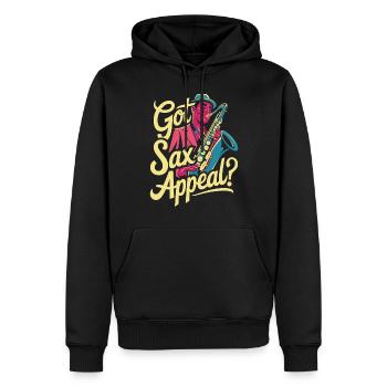 Avez-vous Sax Appeal ? Jazz Passion - Sweat à capuche Premium bio Homme - noir - Devant - Nico (187cm)