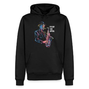 J’ai Sax Appeal Jazz Art Inspiration - Sweat à capuche Premium bio Homme - noir - Devant - Nico (187cm)