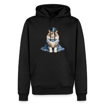 Schöne Katzendame - Männer Premium Bio Hoodie - Schwarz - Vorne - Nico (187cm)