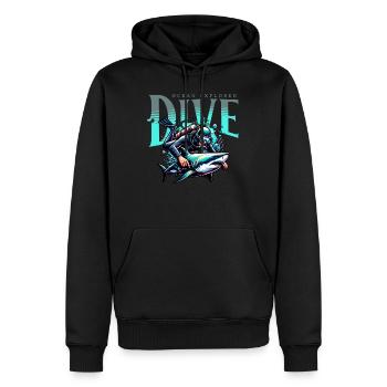 Plongeurs - Sweat à capuche Premium bio Homme - noir - Devant - Nico (187cm)