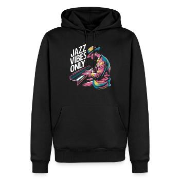 Jazz Vibes Only Musiker Piano Kunst - Männer Premium Bio Hoodie - Schwarz - Vorne - Nico (187cm)